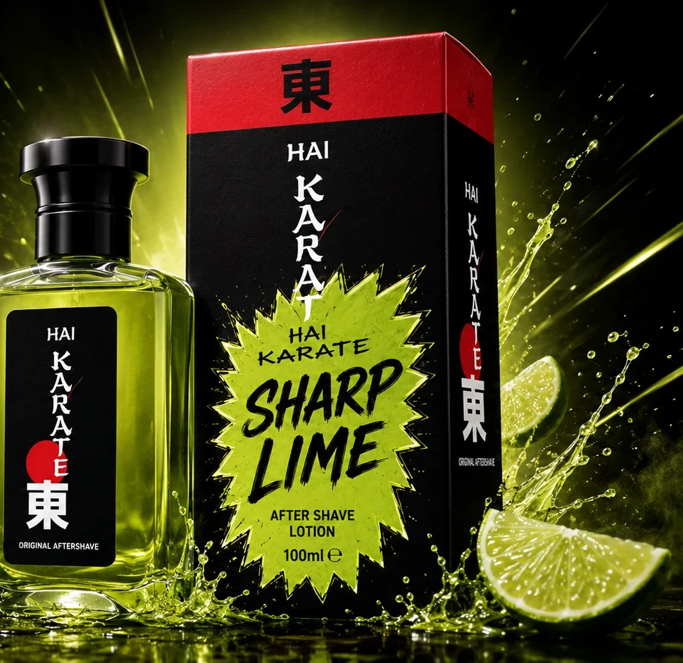 Close crop of Sharp Lime bottle and pack